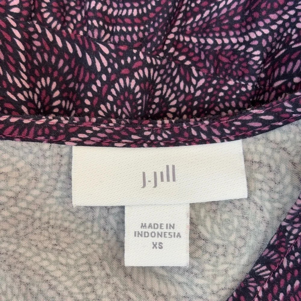 J. Jill Paisley Print Tiered Midi Dress Long Sleeve Cottagecore Boho Plum XS